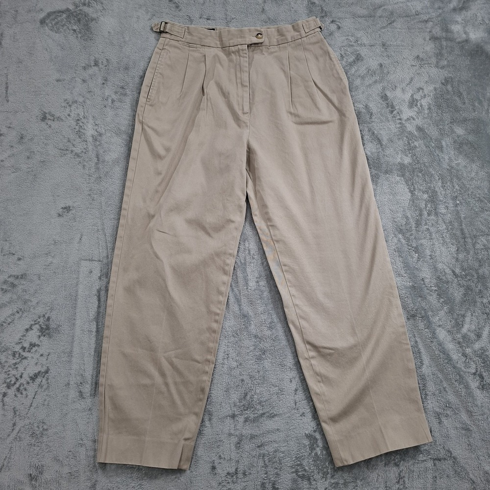 Vtg F. by Faconnable‎ 100% Cotton Slacks Pants Women's 12 Pleated Waist Cinchers